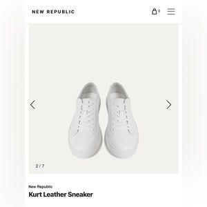 NEW REPUBLIC plain white Kurt leather sneaker Women’s size 8 men’s size 6.5.